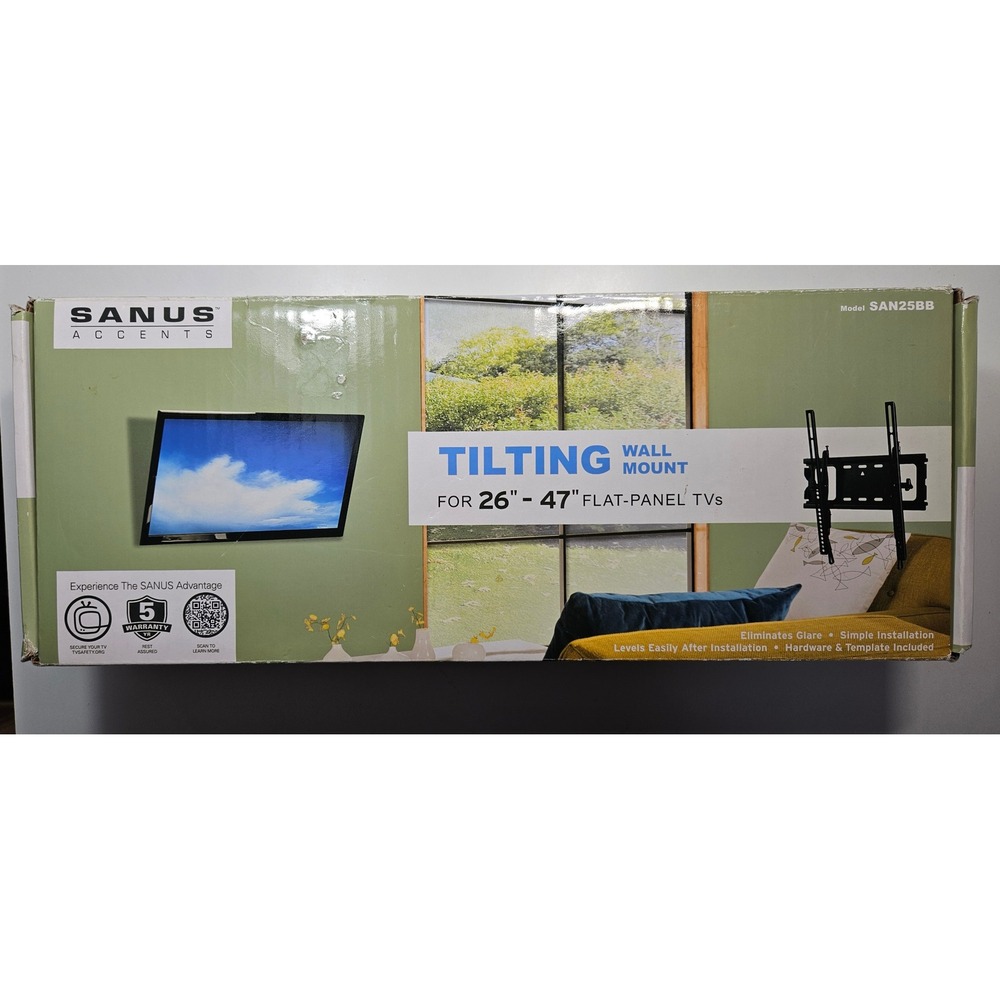 SANUS Accents SAN25BB Tilting TV Wall Mount for 26-47 Inch‎ Flat Panel TVs Black